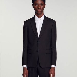 Sandro black wool suit jacket